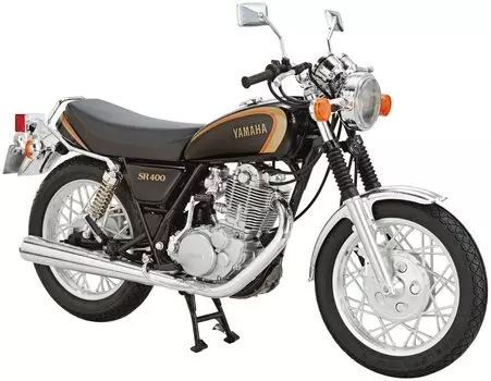 Aoshima Bunka Kyozaisha The Bike Series Yamaha 1JR SR400 1998 года, пластиковая модель 1/12 № 14