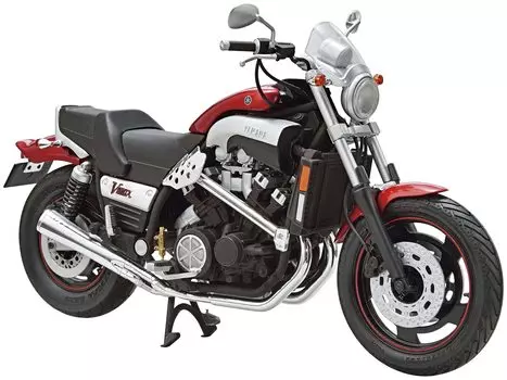 Aoshima Bunka Kyozaisha The Bike Series Yamaha 5GK Vmax 2004 Пластиковая модель с кастомными деталями 1/12 № 50 серебряный