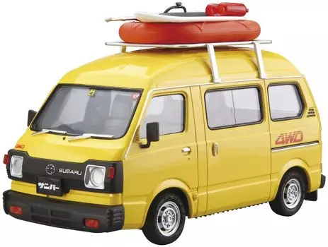 Aoshima Bunka Kyozaisha The Model Car Series Subaru K88 Sambar High Roof 4WD 1980 Пластиковая модель Литье Цвет 1/24 № 55