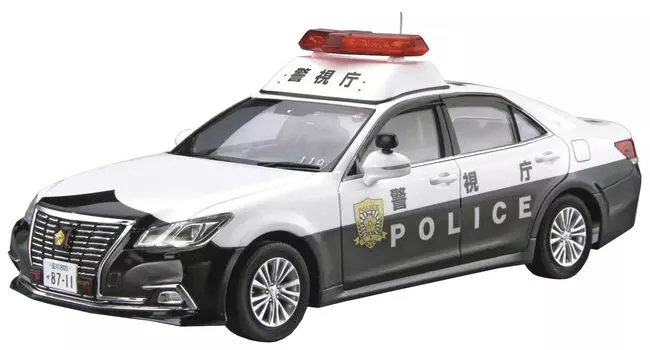 Aoshima Bunka Kyozaisha The Model Car Series Toyota GRS210 Crown Patrol Car Police Пластиковая модель 1/24 № 129 16