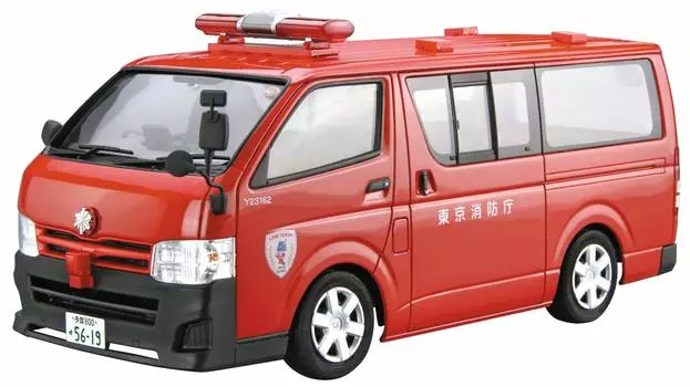 Aoshima Bunka Kyozaisha The Model Car Series SP Toyota TRH200V Hiace Fire Inspection Public Relations Vehicle 2010 Пластиковая модель 1/24