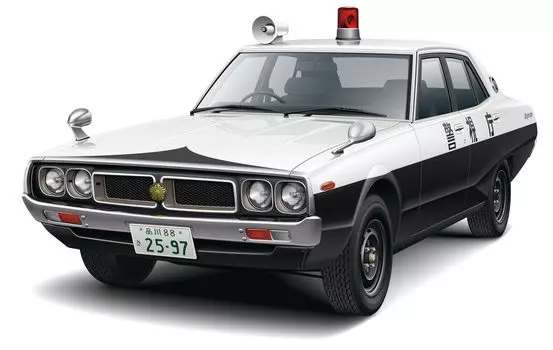 Aoshima Bunka Kyozaisha The Model Car Series Nissan GC110 Skyline Patrol Car Пластиковая модель 1/24 No.SP `72 (Машина)