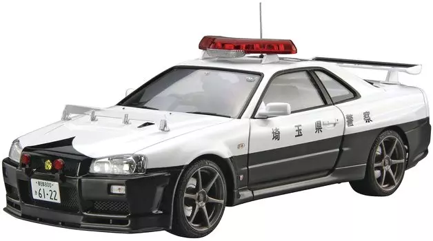 Aoshima Bunka Kyozaisha The Patrol Car Series Nissan BNR34 Skyline Patrol Car 1999 Пластиковая модель 1/24 № 1 GT-R белый