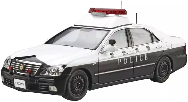 Aoshima Bunka Kyozaisha The Patrol Car Series Toyota GRS180 Crown Patrol Car Police 2005 Пластиковая модель 1/24 № 7 чёрный