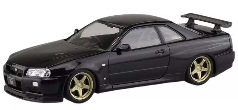 Aoshima Bunka Kyozaisha The Snap Kit Series Nissan R34 Skyline Custom Wheel Plastic Model 1/32 GT-R (Black Pearl) Color-coded No.11-SP2