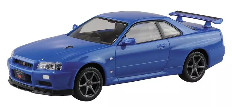Aoshima Bunka Kyozaisha The Snap Kit Series Nissan R34 Skyline Bayside Blue Пластиковая модель 1/32 GT-R Цветовая кодировка 11-A