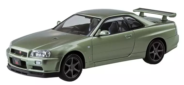 Aoshima Bunka Kyozaisha The Snap Kit Series Nissan R34 Skyline Nur Millennium Jade Пластиковая модель 1/32 GT-R с цветовой кодировкой 11-D
