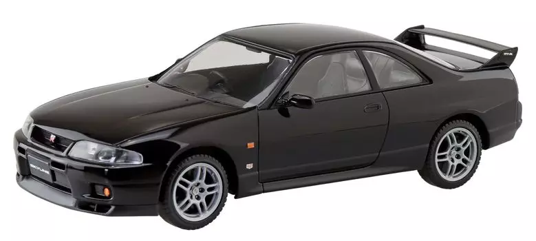 Aoshima Bunka Kyozaisha The Snap Kit Series Nissan R33 Skyline Черная пластиковая модель 1/32 GT-R с цветовой кодировкой 15-B