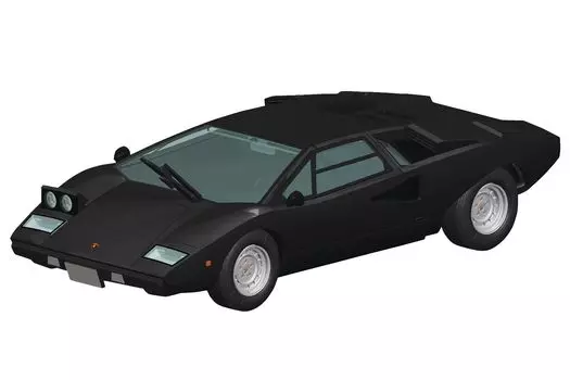 Aoshima Bunka Kyozaisha The Snap Kit Series Lamborghini Countach LP400 Черная пластиковая модель 1/32 с цветовой кодировкой 20-F чёрный
