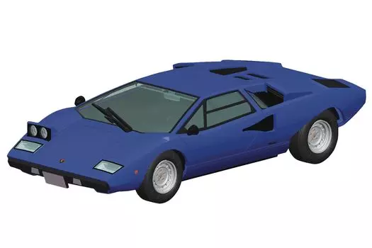 Aoshima Bunka Kyozaisha The Snap Kit Series Lamborghini Countach LP400 Модель из пластика с синей цветовой кодировкой 1/32 20-E синий
