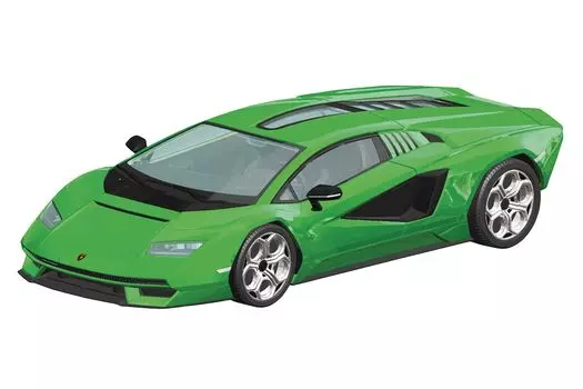 Aoshima Bunka Kyozaisha The Snap Kit Series Lamborghini Countach LPI Зеленая пластиковая модель 1/32 800-4 Цветная маркировка 19-E зелёный