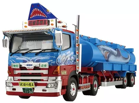 Aoshima Bunka Kyozaisha Value Deco Truck Series Третье поколение Samehada Hojo Tank Truck Пластиковая модель Литье Цвет 1/32 № 55 (Большой прицеп)