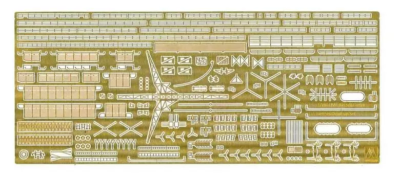 Aoshima Bunka Kyozaisha Waterline Series Detail Up Parts Royal Navy Aircraft Carrier Hermes Exclusive Etching Plastic Model Parts 1/700