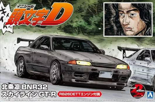 AOSHIMA Initial D Series Rin Hojo BNR32 Skyline Scale Пластиковая модель № 4 GT-R 1/24