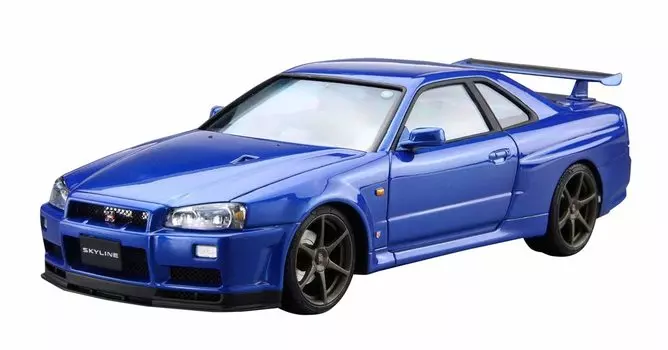 AOSHIMA Модель автомобиля серии Nissan BNR34 Skyline 2002 Пластиковая модель 1/24 № 8 GT-R V-specII