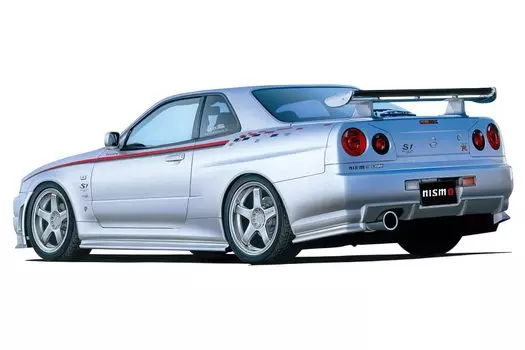 AOSHIMA Модель автомобиля серии SP05 Nissan BNR34 Skyline NISMO 2004 Пластиковая модель 1/24 GT-R S-TUNE