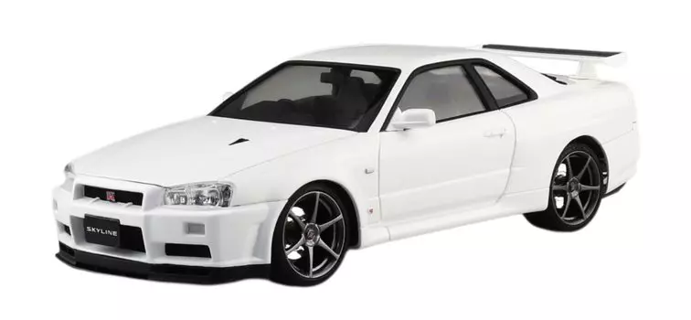 AOSHIMA Prepainted Model Series Nissan BNR34 Skyline II 2000 Белая пластиковая модель 1/24 GT-R V spec 03-B