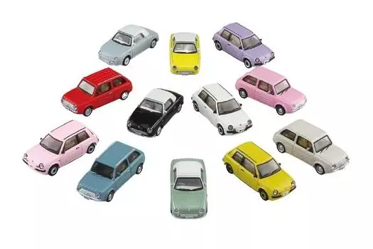 AOSHIMA Skynet Blind Toy Nissan Pike Car Collection 12 предметов BOX 1/64