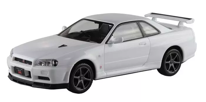 AOSHIMA The Snap Kit Series Nissan R34 Skyline Белая пластиковая модель 1/32 GT-R с цветовой кодировкой 11-B