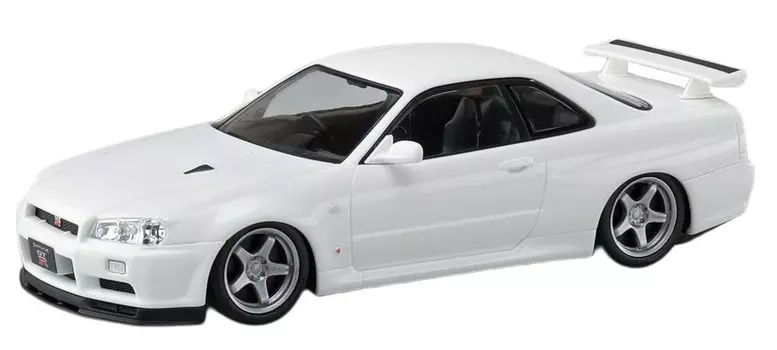 AOSHIMA The Snap Kit Series Nissan R34 Skyline Custom Wheel Пластиковая модель 1/32 GT-R (Белый жемчуг) Цветовая кодировка № 11-SP3