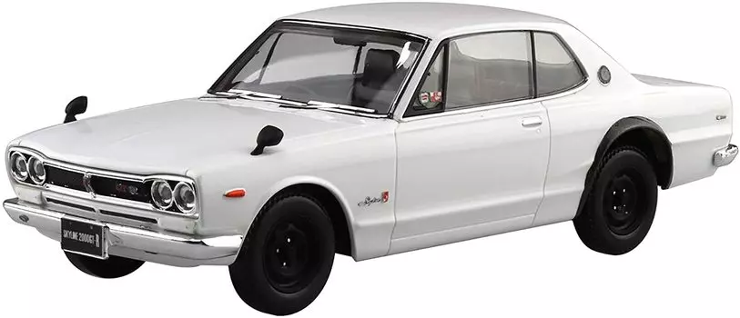 AOSHIMA The Snap Kit Series Nissan Skyline White Plastic Model 1/32 2000GT-R Color-coded 09-B