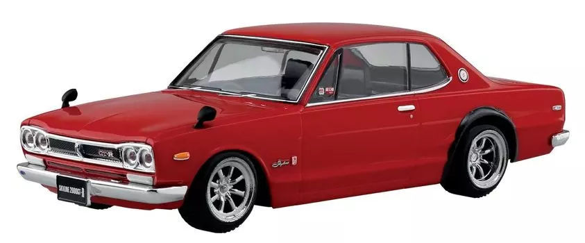 AOSHIMA The Snap Kit Series Nissan Skyline Custom Wheel Пластиковая модель 1/32 2000GT-R (красный) Цветовая кодировка 09-SP3