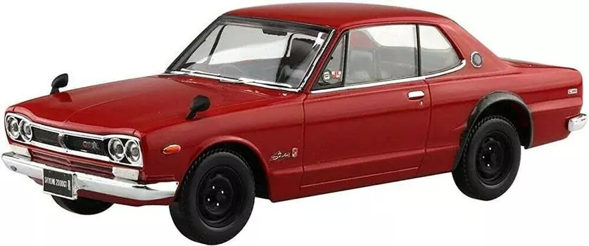 AOSHIMA The Snap Kit Series Nissan Skyline Red Plastic Model 1/32 2000GT-R Color-coded 09-C