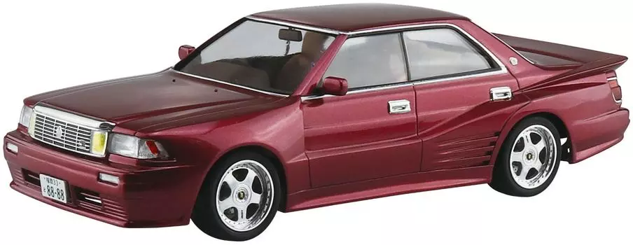 AOSHIMA Тюнингованная модель автомобиля Toyota UZS131 Crown 1989 года в блистерном стиле из пластика 1/24 № 81