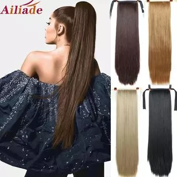 Aosiwig афро искусственные волосы красный прямой шнурок конский хвост парик накладной шиньон конский хвост синтетический зажим для наращивания волос