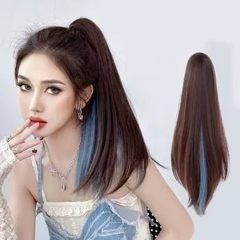 Aosiwig, прямой зажим для наращивания волос, синтетический хвост, наращивание волос для женщин, наращивание волос с конским хвостом, шиньон