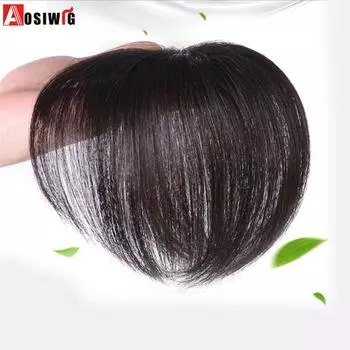 Aosiwig женский топ парик с челкой синтетический черный коричневый топ для прямых волос шиньон 2 клипсы для наращивания искусственных волос