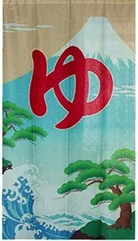 Aothpher Японский стиль Noren Noren Fuji Yu Ширина 85 см x Длина 150 см Полиэстер Для помещений Интерьер Удачи Noren Mt.