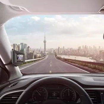 AP-1 Автомобильный HUD Проекционный дисплей OBD GPS Спидометр Установка центральной консоли на передней стойке чёрный