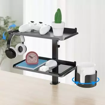 AP LAB Deskside Storage Desk Small Item Tabletop Storage for Laptops and Includes Cup Holder [For Organization] Multi-Stand Rack, Storage, чёрный