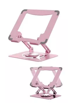 AP LAB Подставка для ноутбука с регулируемой высотой и углом наклона 360 градусов, для снятия боли в спине и плечах, совместимая с ПК и планшетами, складная, вращающаяся, [Снимает боль, плечи, розовый