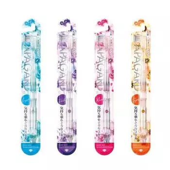 APAGARD APAGARD Crystal Toothbrush Regular Tapered Ion Set of 4 *Color cannot be specified Comes with bonus leather pouch Portable for travel 4 pieces