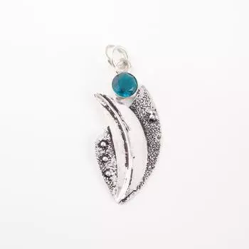 Апатит Драгоценный камень 925 Стерлинговое серебро Ювелирные изделия Ручной работы Стильный кулон для девочек PP-36-10