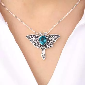 Апатит Драгоценный камень 925 Стерлинговое серебро Женские украшения Бохо Подвеска 1.2 Для подарка CP-31-11