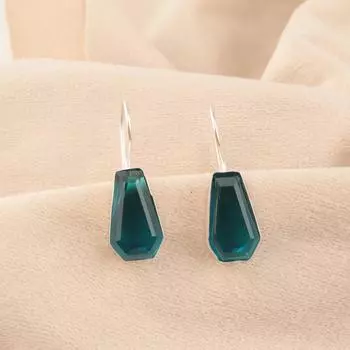 Апатит Драгоценный камень Серебро 925 пробы Ювелирные изделия Ручной работы Серьги-капли 1,26 EE-138-10
