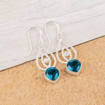 Apatite Gemstone 925 Sterling Silver Jewelry Drop/Dangle Handmade Earrings 2.00 EE-32-12