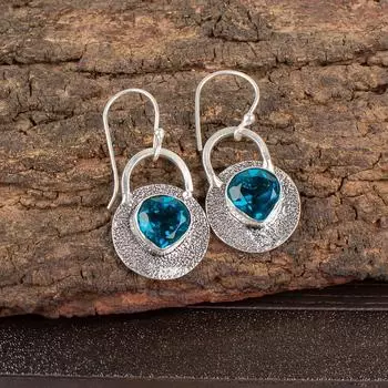 Apatite Gemstone 925 Sterling Silver Jewelry Earrings 1.30 For Anniversary Gift EE-63-12