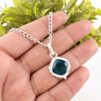 Apatite Gemstone 925 Sterling Silver Jewelry Handcrafted Statement Pendant 1.50 PP-2-11