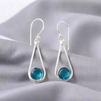 Apatite Gemstone 925 Sterling Silver Jewelry Handmade Drop/Dangle Earrings 1.76 EE-126-5