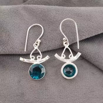 Apatite Gemstone 925 Sterling Silver Jewelry Handmade Dainty Earrings 1.63 EE-152-14