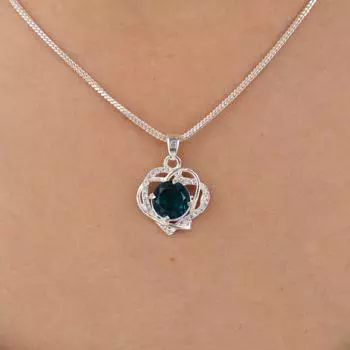 Apatite Gemstone 925 Sterling Silver Jewelry Zircon Pendant 0.84 For Women Gift CZP-14-15