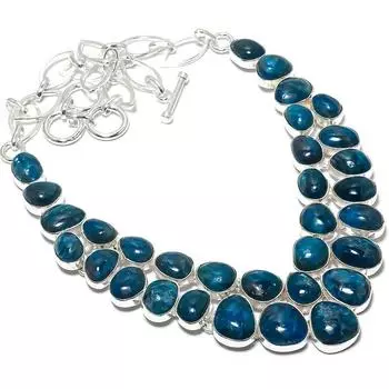 Апатит драгоценный камень ювелирное изделие ручной работы из серебра 925 пробы ожерелье 18 дюймов JCN484-159