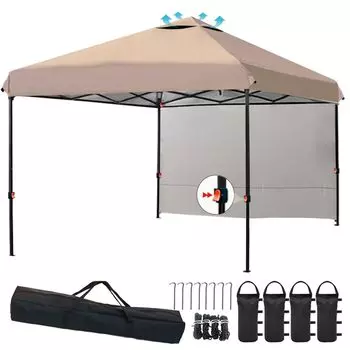 ApeexCanopy Tarp Tent 3mx3m side side sheet Air ventilation Highly water resistant silver coating UV protection Heat shielding tarp 3 height