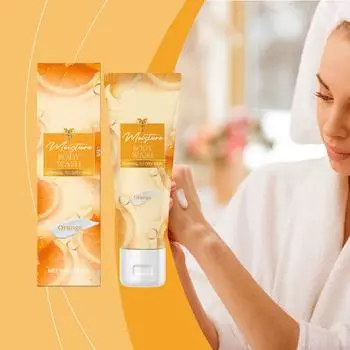 Апельсиновый увлажняющий гель для душа Fresh Orange Serum Мягко питает тело Очищающий увлажняющий гель для душа One Size