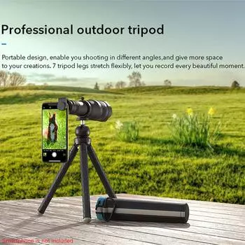 APEXEL APL-JS60XJJ09 Металлический 60X HD телефон Телеобъектив с зумом Комплект Монокулярный телескоп с мини чёрный