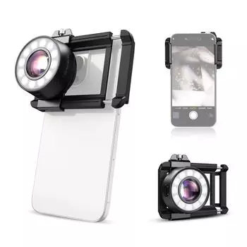 Apexel APL-MS120 120X объектив микроскопа для мобильного телефона, объектив для наблюдения за телефоном со светодиодной подсветкой чёрный